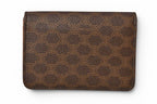 Celine Card Case Business Holder Macadam Leather Brown