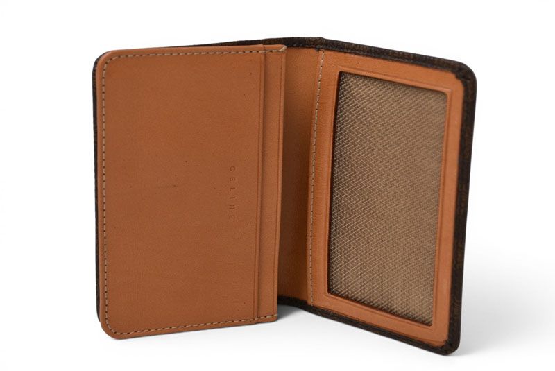 Celine Card Case Business Holder Macadam Leather Brown — view 9