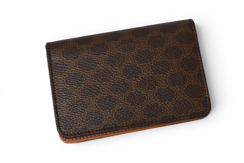 Celine Card Case Business Holder Macadam Leather Brown — view 4