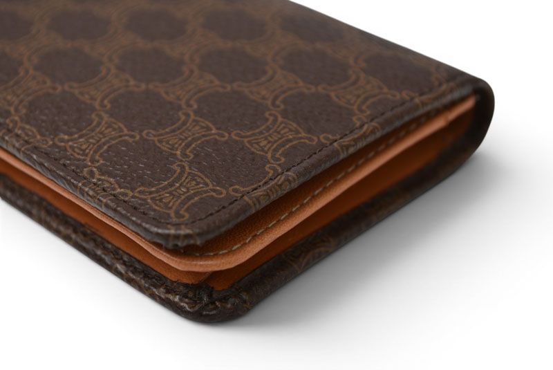 Celine Card Case Business Holder Macadam Leather Brown — view 7