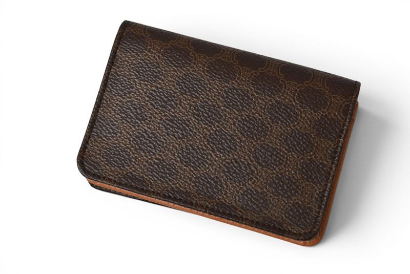 Celine Card Case Business Holder Macadam Leather Brown — view 5