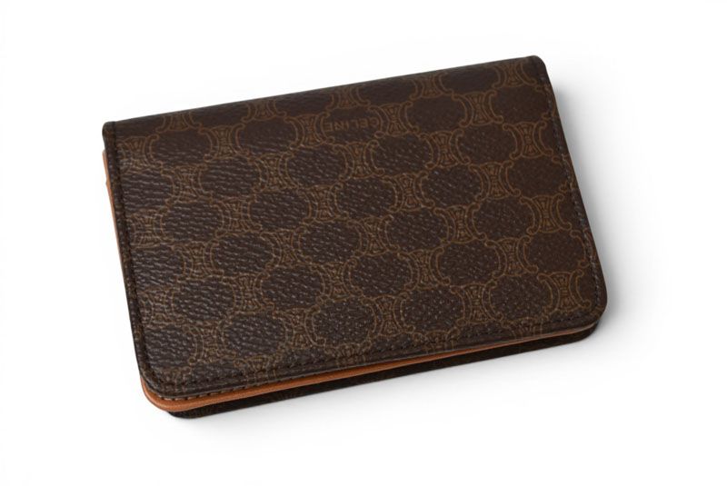 Celine Card Case Business Holder Macadam Leather Brown — view 3