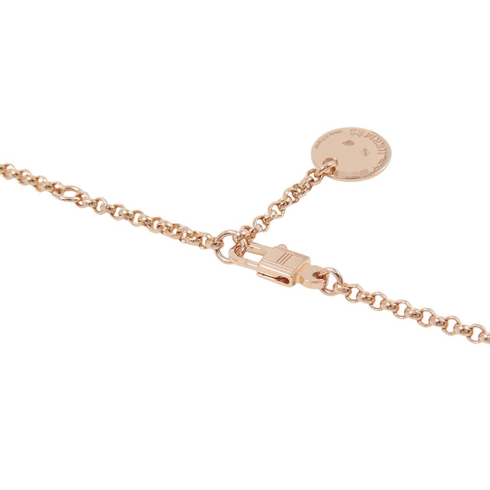 Hermes Necklace Kelly Clochette PM Diamond Total 18k Pink Gold Pendant — view 5