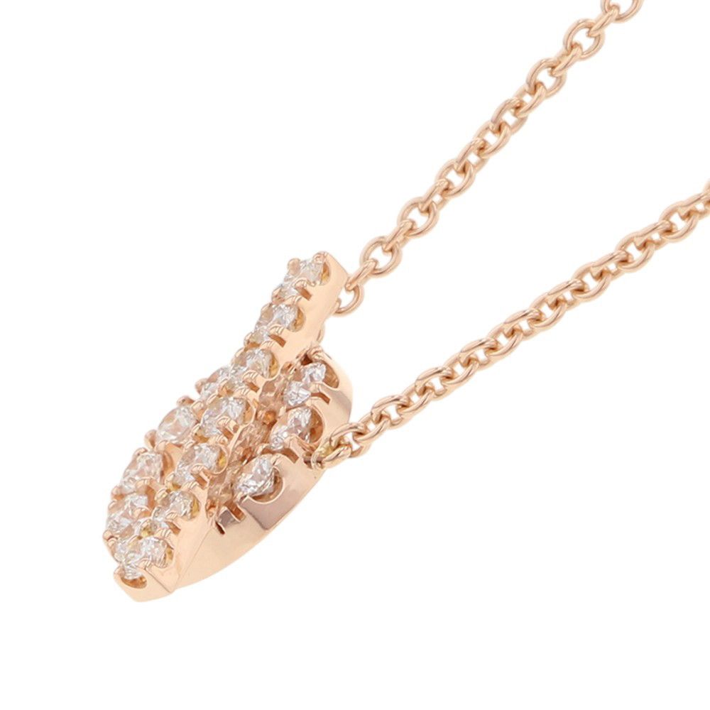 Hermes Necklace Finesse Pendant Diamond Total 18k Pink Gold — view 2