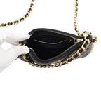 Chanel Chain Shoulder Bag Quilted CC Logo Lambskin Black — view 6