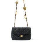 Chanel Chain Shoulder Bag Mini Quilted CC Logo Lambskin Black