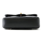Chanel Chain Shoulder Bag Mini Quilted CC Logo Lambskin Black — view 3