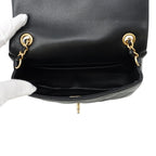 Chanel Chain Shoulder Bag Mini Quilted CC Logo Lambskin Black — view 5
