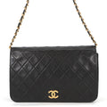Chanel Chain Shoulder Bag Quilted CC Logo Lambskin Black