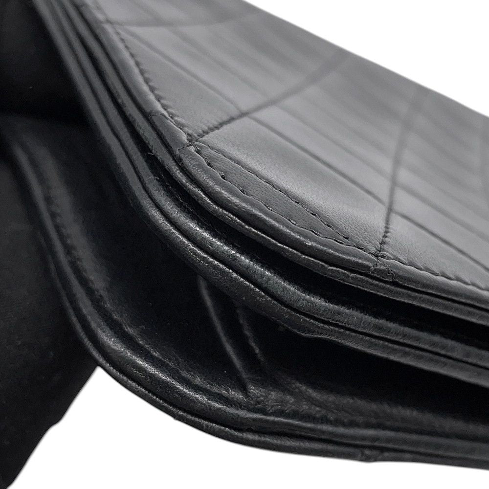 Chanel Chain Shoulder Bag Quilted CC Logo Lambskin Black — view 6