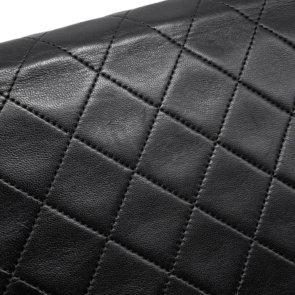 Chanel Chain Shoulder Bag Quilted CC Logo Lambskin Black — view 8