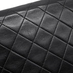 Chanel Chain Shoulder Bag Quilted CC Logo Lambskin Black — view 8