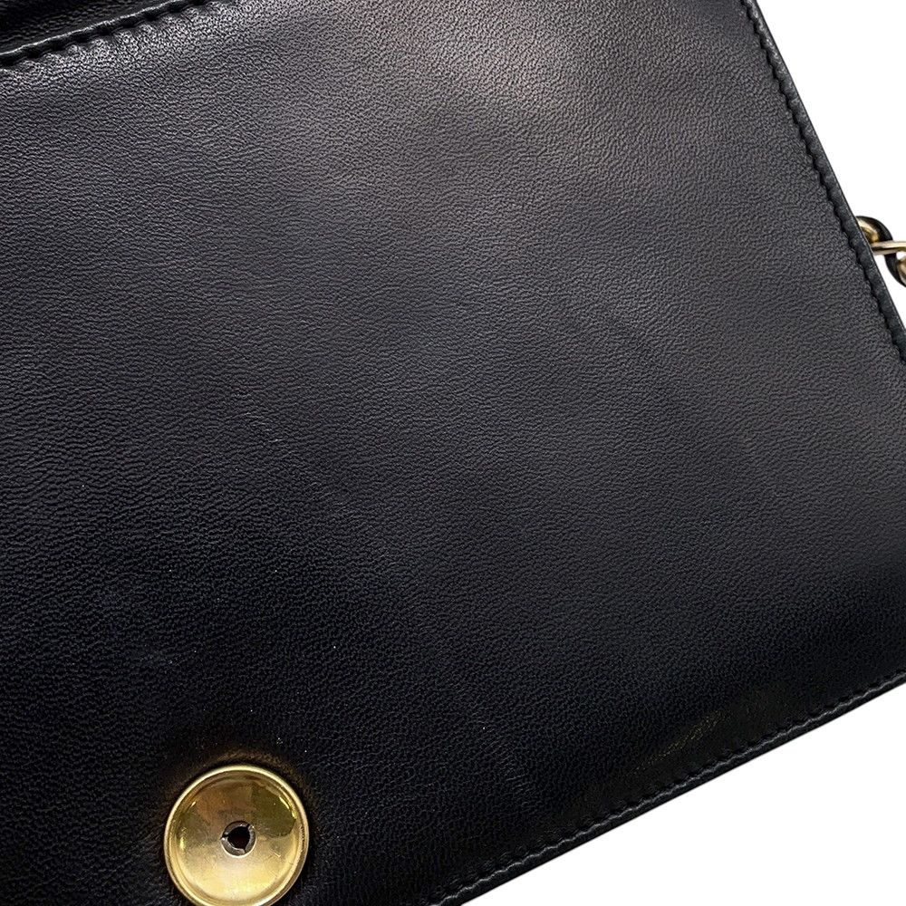 Chanel Chain Shoulder Bag Quilted CC Logo Lambskin Black — view 9