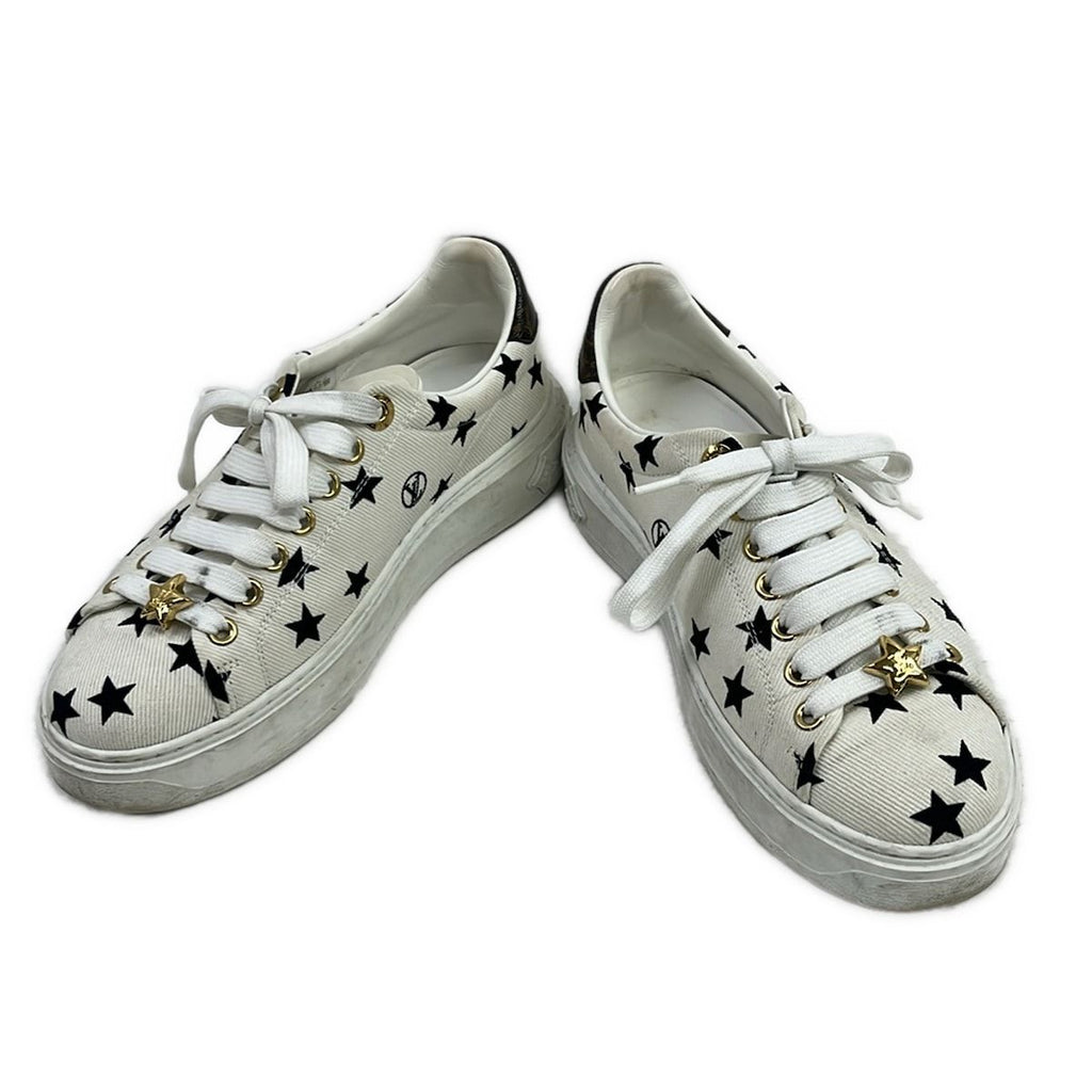 Louis Vuitton Sneakers 35.5 Time Out Line Star Print White Black Brown Monogram — view 2