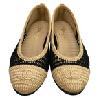Chanel Flat Shoes 38 C Black Beige CC Logo — view 5