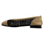 Chanel Flat Shoes 38 C Black Beige CC Logo — view 3