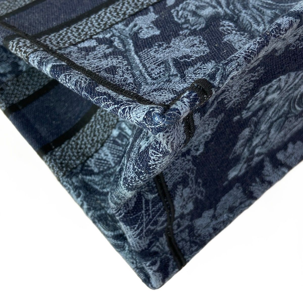 Dior Tote Book Vintage Small Navy Black Blue Gray — view 6