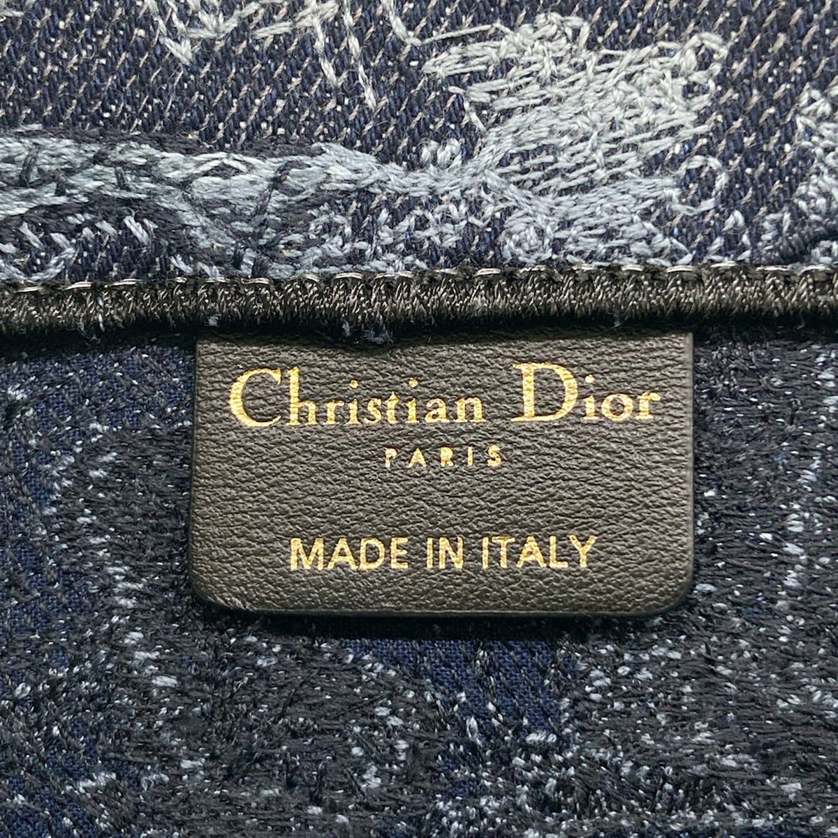 Dior Tote Book Vintage Small Navy Black Blue Gray — view 9