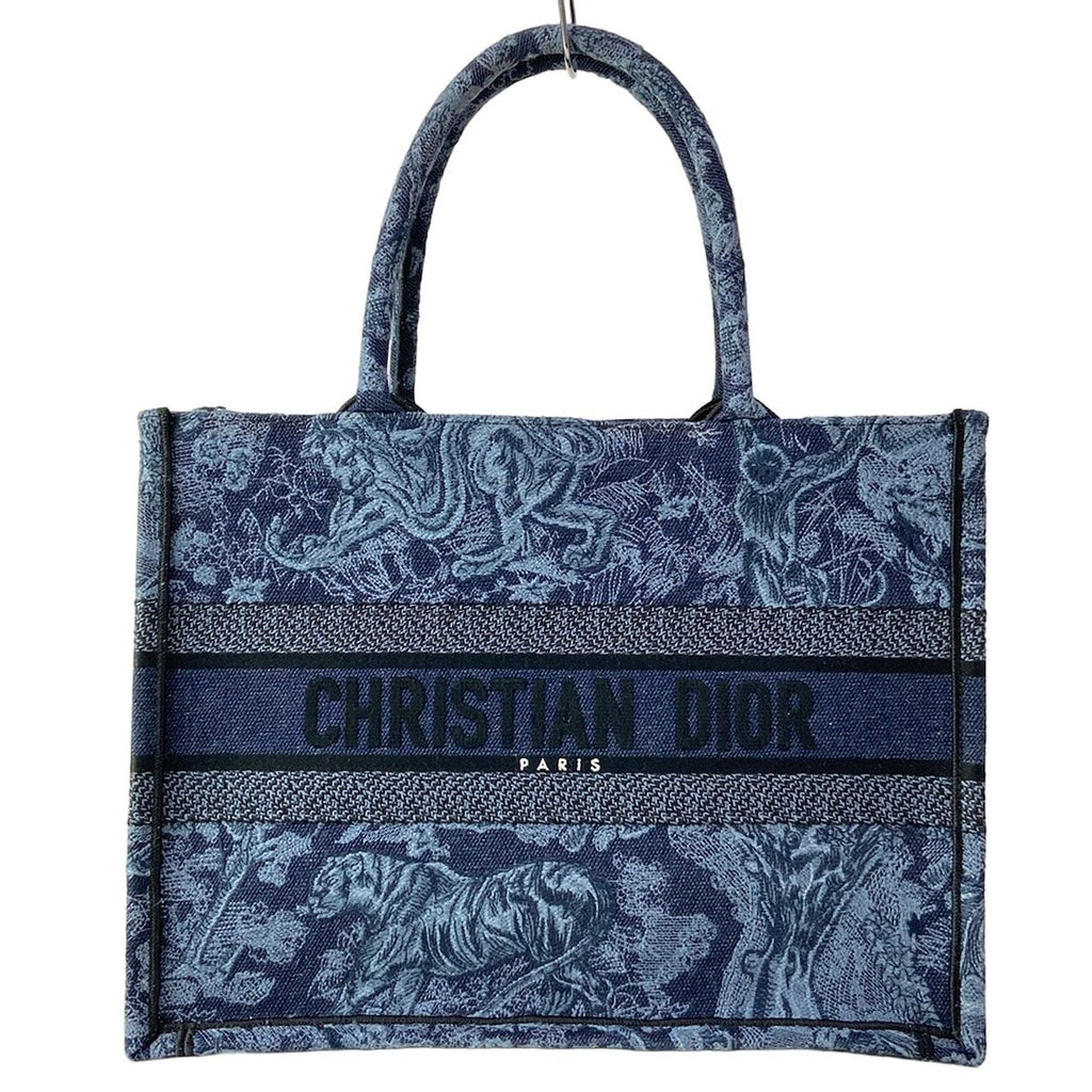 Dior Tote Book Vintage Small Navy Black Blue Gray