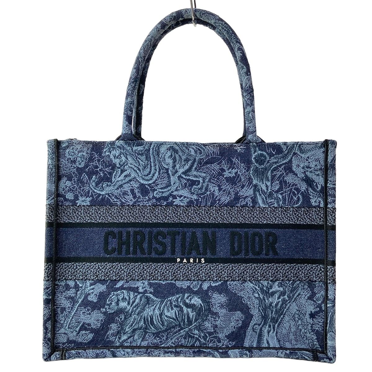 Dior Tote Book Vintage Small Navy Black Blue Gray