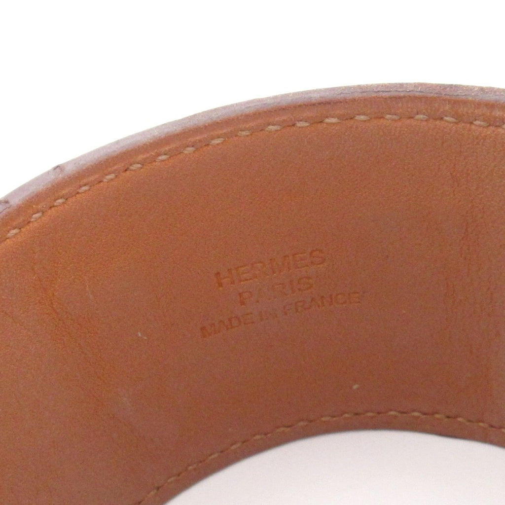 Hermes Bracelet Medallion Collier de Chien Leather Orange Silver Studs — view 3
