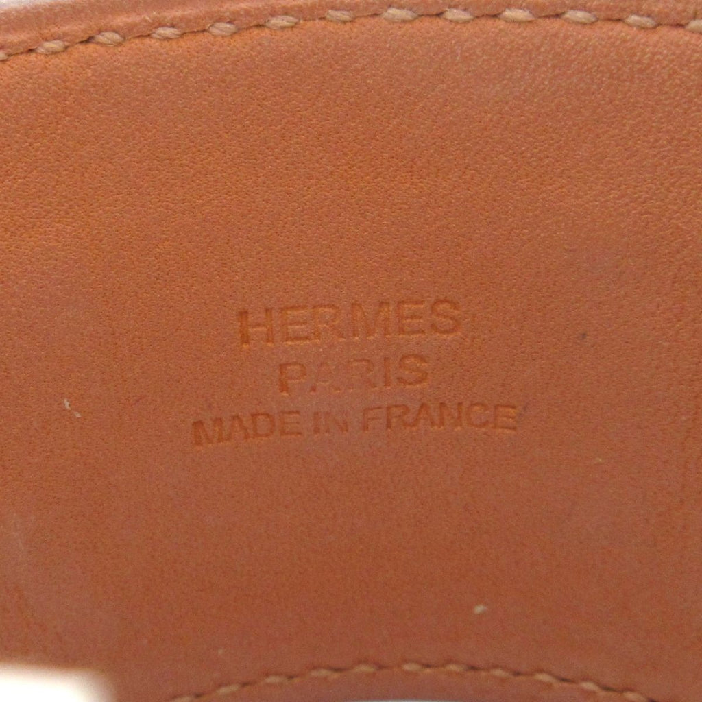Hermes Bracelet Medallion Collier de Chien Leather Orange Silver Studs — view 5