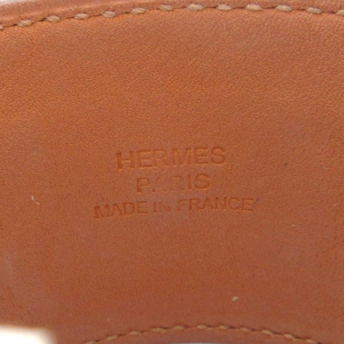 Hermes Bracelet Medallion Collier de Chien Leather Orange Silver Studs — view 5