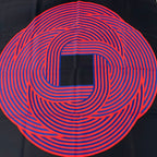 Hermes Scarf Carre 90 Black Blue Red Maillons de Joel Stein Maillon Geometric — view 4