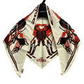 Hermes Scarf Pointie Ivory Orange Multi Caleche Elastique Silk