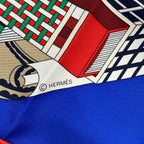 Hermes Scarf Carre 90 Blue Multi les Tresors D'un Artiste Silk — view 2