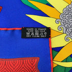 Hermes Scarf Carre 90 Blue Multi les Tresors D'un Artiste Silk — view 3