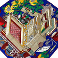 Hermes Scarf Carre 90 Blue Multi les Tresors D'un Artiste Silk