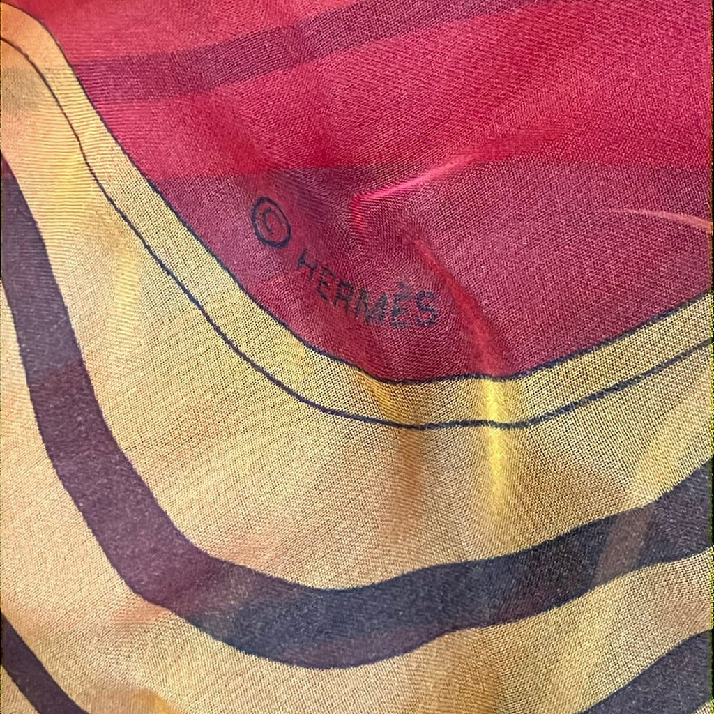 Hermes Scarf Carre 140 Orange Red Multi Sheath Silk — view 2