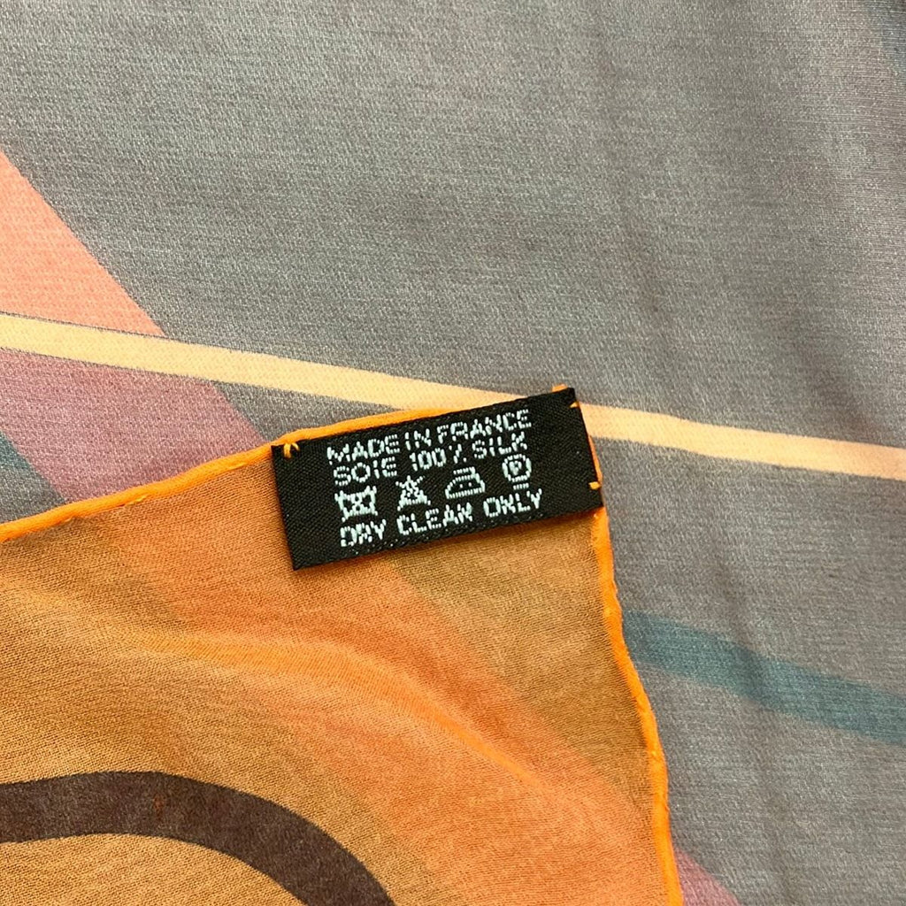 Hermes Scarf Carre 140 Orange Red Multi Sheath Silk — view 3
