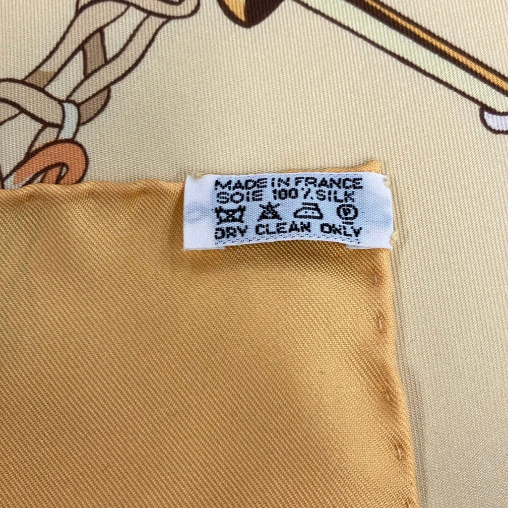 Hermes Scarf Carre 90 Yellow Multi le Timbalier Tipani Performer — view 3