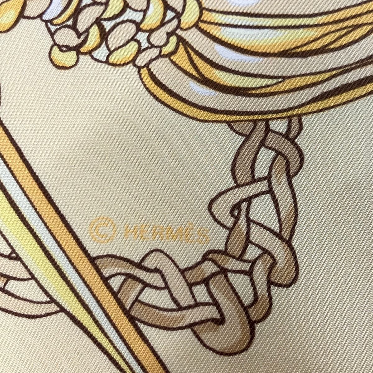Hermes Scarf Carre 90 Yellow Multi le Timbalier Tipani Performer — view 2