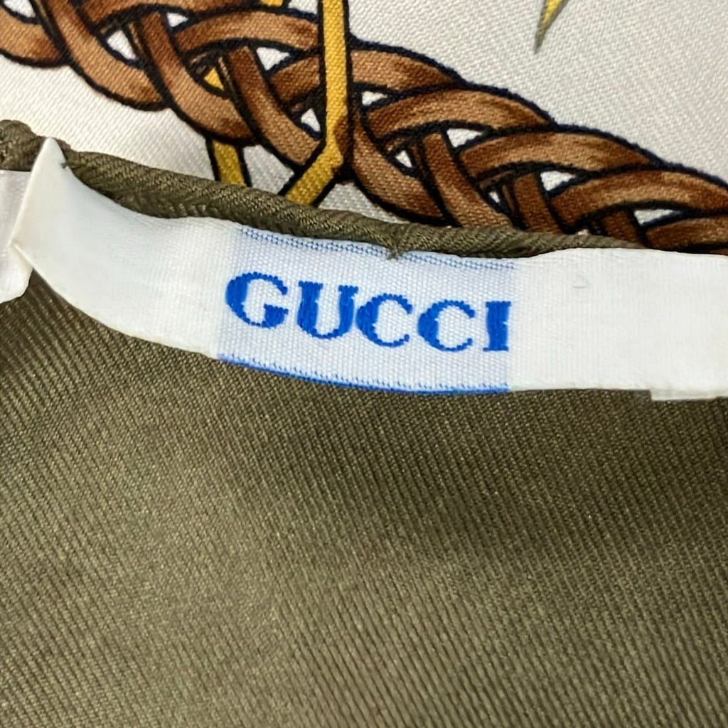 Gucci Scarf Khaki Ivory Multi Bird — view 2