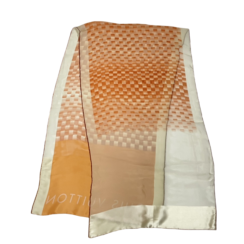 Louis Vuitton Damier Scarf Silk 100% Orange — view 3