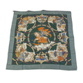 Hermes Carre 90 Cavaliers Des Nuages Scarf Green Silk