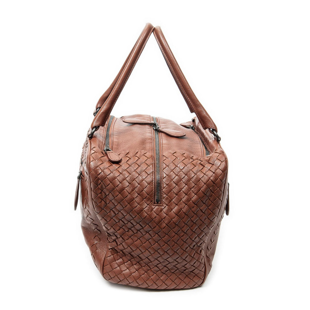 Bottega Veneta Brera Brown Trim Intrecciato Leather Messenger — view 4