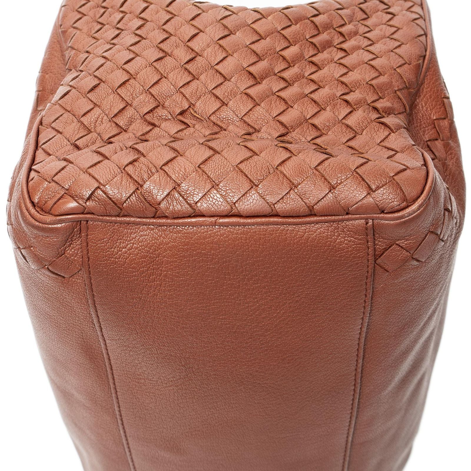 Bottega Veneta Brera Brown Trim Intrecciato Leather Messenger — view 7