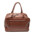 Bottega Veneta Brera Brown Trim Intrecciato Leather Messenger