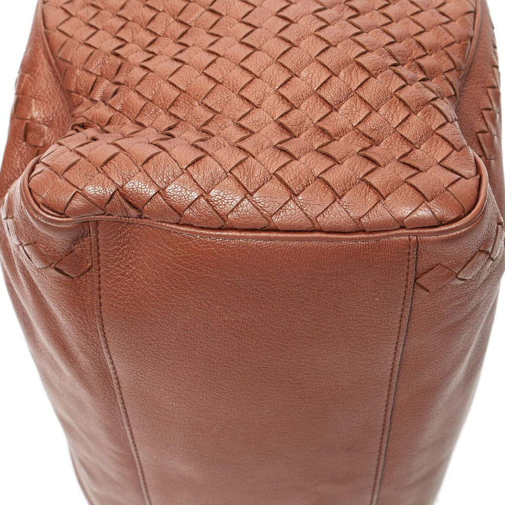 Bottega Veneta Brera Brown Trim Intrecciato Leather Messenger — view 8