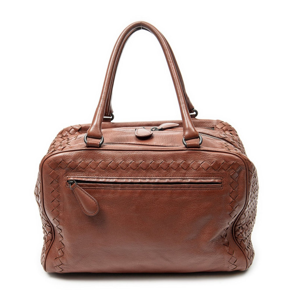 Bottega Veneta Brera Brown Trim Intrecciato Leather Messenger — view 5