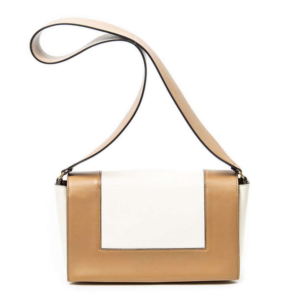 Celine Frame Cross Belt Bag Tan Ivory Calfskin Leather — view 5