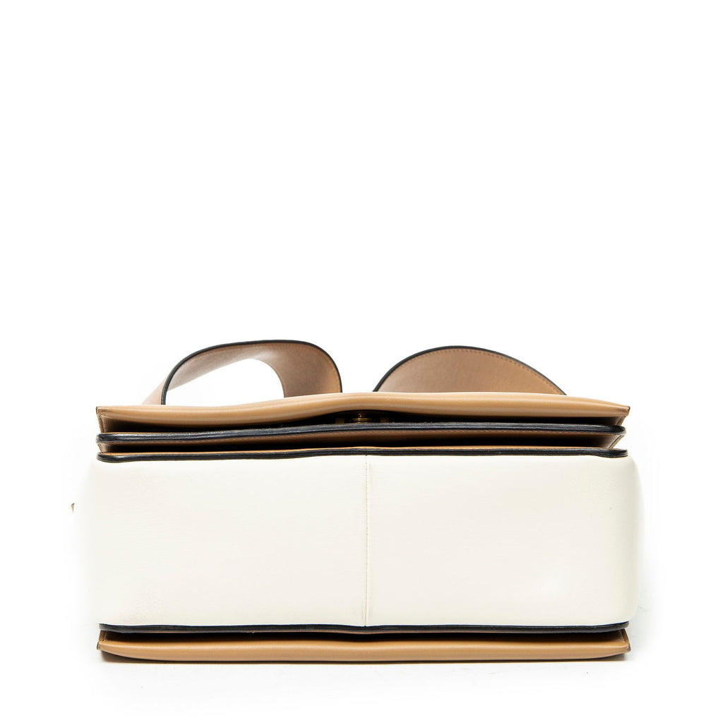 Celine Frame Cross Belt Bag Tan Ivory Calfskin Leather — view 6