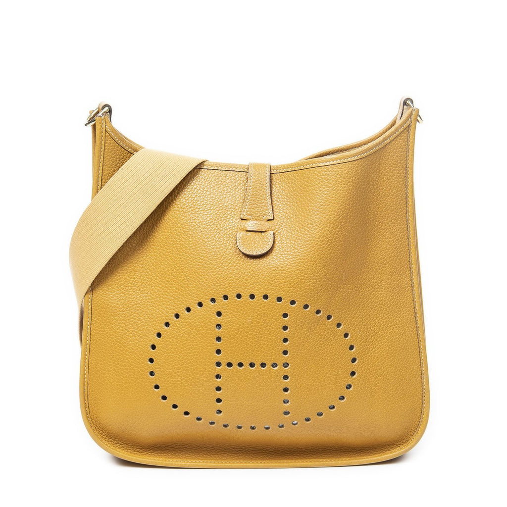 Hermes Evelyne I Natural Sable Taurillon Clemence Leather Messenger
