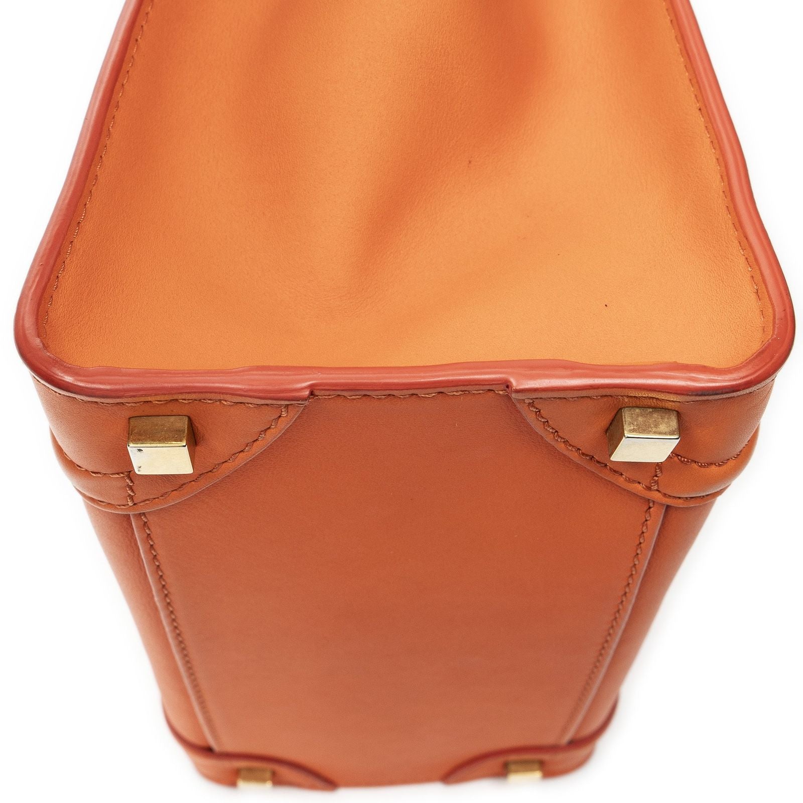 Celine Micro Luggage Orange Gray Leather — view 8