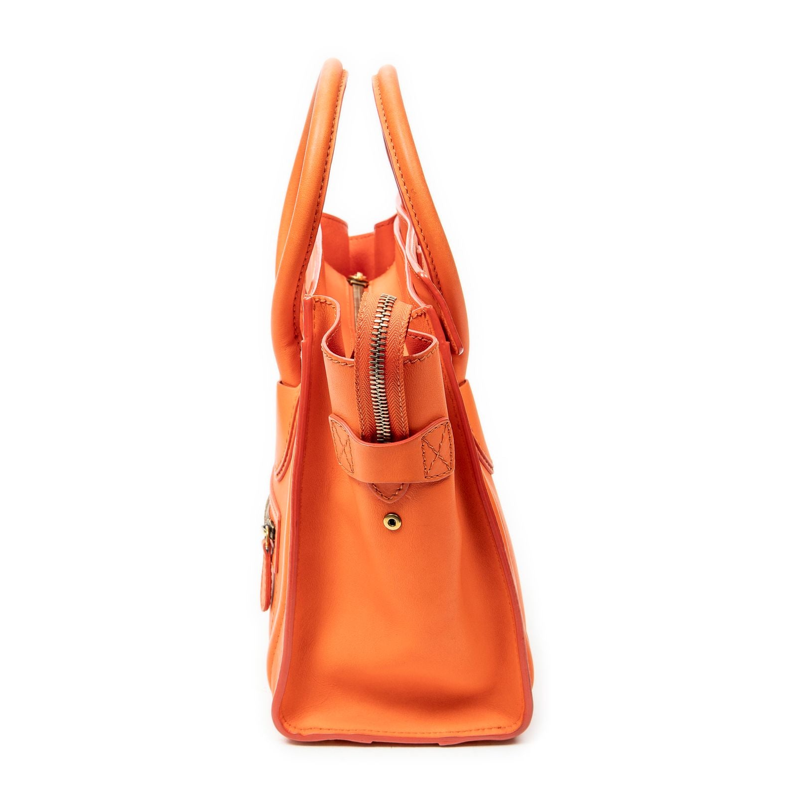 Celine Micro Luggage Orange Gray Leather — view 3