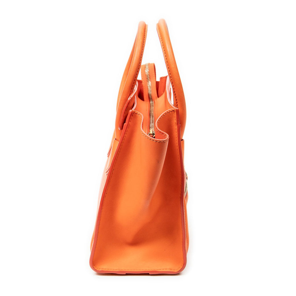 Celine Micro Luggage Orange Gray Leather — view 4